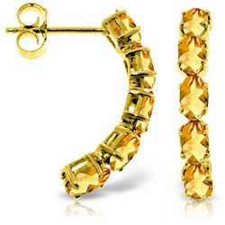 14k Solid Gold 2.50ct Citrine Earrings