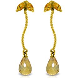 14k YG 3.00ct and .40ct Citrine Chandelier Earrings
