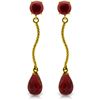 Image 1 : 14k Solid Gold Ruby Drop Dangle Earrings