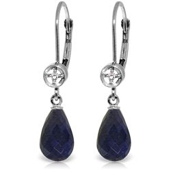 14k WG 6.60ct Sapphire with Diamond Earrings