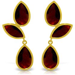 14K YG 10.00ct PEAR GARNET CHANDELIERS EARRING