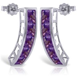 14k White Gold 4.50ct Amethyst Earrings