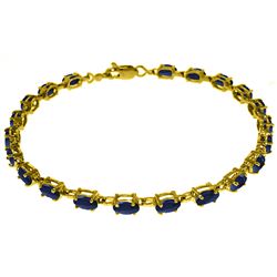 14k Solid Gold 8.0ct Sapphire Bracelet