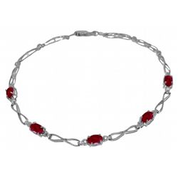 1.15ct Ruby Bracelet with Diamond Accent in 14k Gold