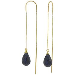 14k Yellow Gold 6.60ct Sapphire Threaded Earrings