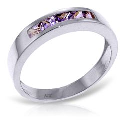 14K White Gold .60ct Princess Amethyst Ring