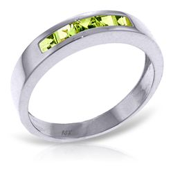 14K White Gold .60ct Princess Peridot Ring
