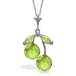 14k White Gold Peridot Petite Necklace