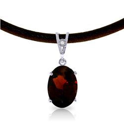 14K White Gold 7.55ct Garnet & Diamond Necklace