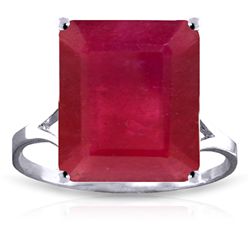 14K White Gold 6.50ct Octagon Ruby Ring