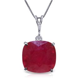 14k WG 6.75ct Cushion Ruby Necklace
