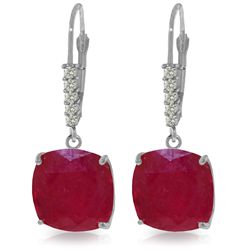 14k WG 13.50ct Ruby & Diamond Earrings