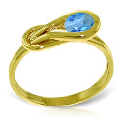 14K YELLOW GOLD 0.65ct ROUND BLUE TOPAZ RING