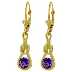14k Gold 1.30ct Amethyst Eternity Earrings