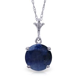 14k White Gold 1.65ct Sapphire Solitaire Necklace