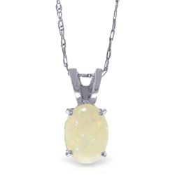 14k Gold 0.45ct Opal Solitaire Necklace
