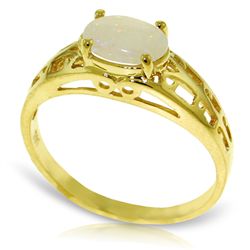 14K Y. GOLD 0.45ct OVAL NATURAL OPAL FILIGREE RING