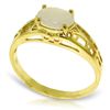 Image 1 : 14K Y. GOLD 0.45ct OVAL NATURAL OPAL FILIGREE RING