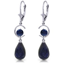 14k White Gold Sapphire Duo Earrings