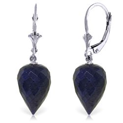 14k Gold 25.70ct Sapphire with Diamond Earrings