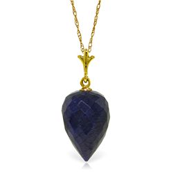 14k YG 12.90ct Sapphire Briolette Necklace