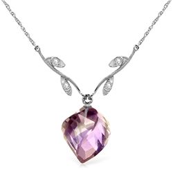14k WG 10.75ct Amethyst & Diamond Necklace