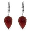 Image 1 : 14K WG 26.10ct BRIOLETTE RUBY & DIAMOND EARRING