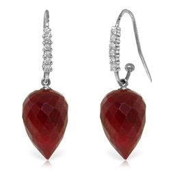 14k WG 26.10ct Ruby & Diamond Earrings