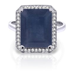 6.6ct 14k White Gold Angels Sapphire Diamond Ring