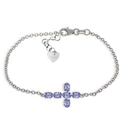 1.7ct 14k White Gold Cross Bracelet Natural Tanzanite