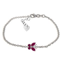 Ruby Butterfly Bracelet in 14k White Gold