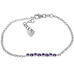 14K White Gold 1.55ct Round Amethyst Bracelet