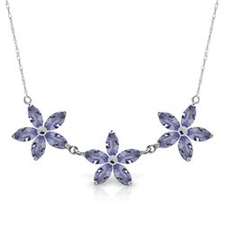 4ct 14k White Gold Necklace Natural Tanzanite