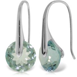 14k WG 16.50ct Blue Topaz Fish Hook Earrings