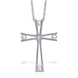 14k WG 0.45ct Diamond Vintage Cross Necklace