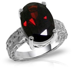 14K White Gold 6.00ct Oval Garnet Ring