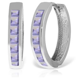 14K White Gold 1.35ct Tanzanite Huggie Earring