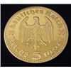 Image 2 : 24K GOLD PLATED GERMAN REICH 5 MARK COIN