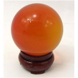 1,318.5 CT. RED QUARTZ CRYSTAL SPHERE W/ STAND