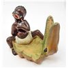 Image 1 : BLACK AMERICANA BOY W/ ALLIGATOR ASHTRAY