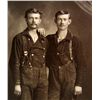 Image 2 : EARLY CABINET CARD PHOTO OF TWO LOGGERS DRESSED IN WORK CLOTHES