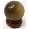 Image 1 : 1,449.0 CT. TIGER EYE QUARTZ CRYSTAL SPHERE W/ STAND