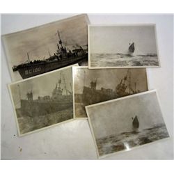 LOT OF 5 VINTAGE WW1 SUBMARINE CHASER SC100 BOAT SHIP PHOTOS