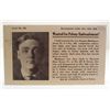 Image 1 : 1916 WANTED POSTCARD FOR FELONY EMBEZZLEMENT W/ PHOTO