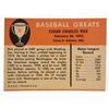 Image 2 : 1961 FLEER SAM RICE #70 BASEBALL CARD