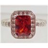 Image 1 : 5800 - SILVER GARNET & TOPAZ RING SIZE 7