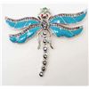 Image 1 : 7438 - DRAGONFLY RHINESTONE AND ENAMEL BROOCH