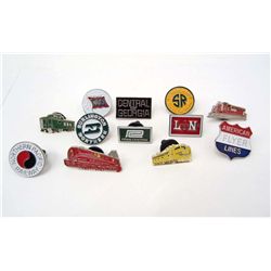 7928 - LOT OF 12 RAILROAD PINS