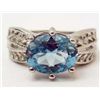 Image 1 : 6953 - STERLING SILVER SKY BLUE TOPAZ RING SIZE 8