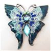 Image 1 : 7439 - BUTTERFLY RHINESTONE AND ENAMEL BROOCH